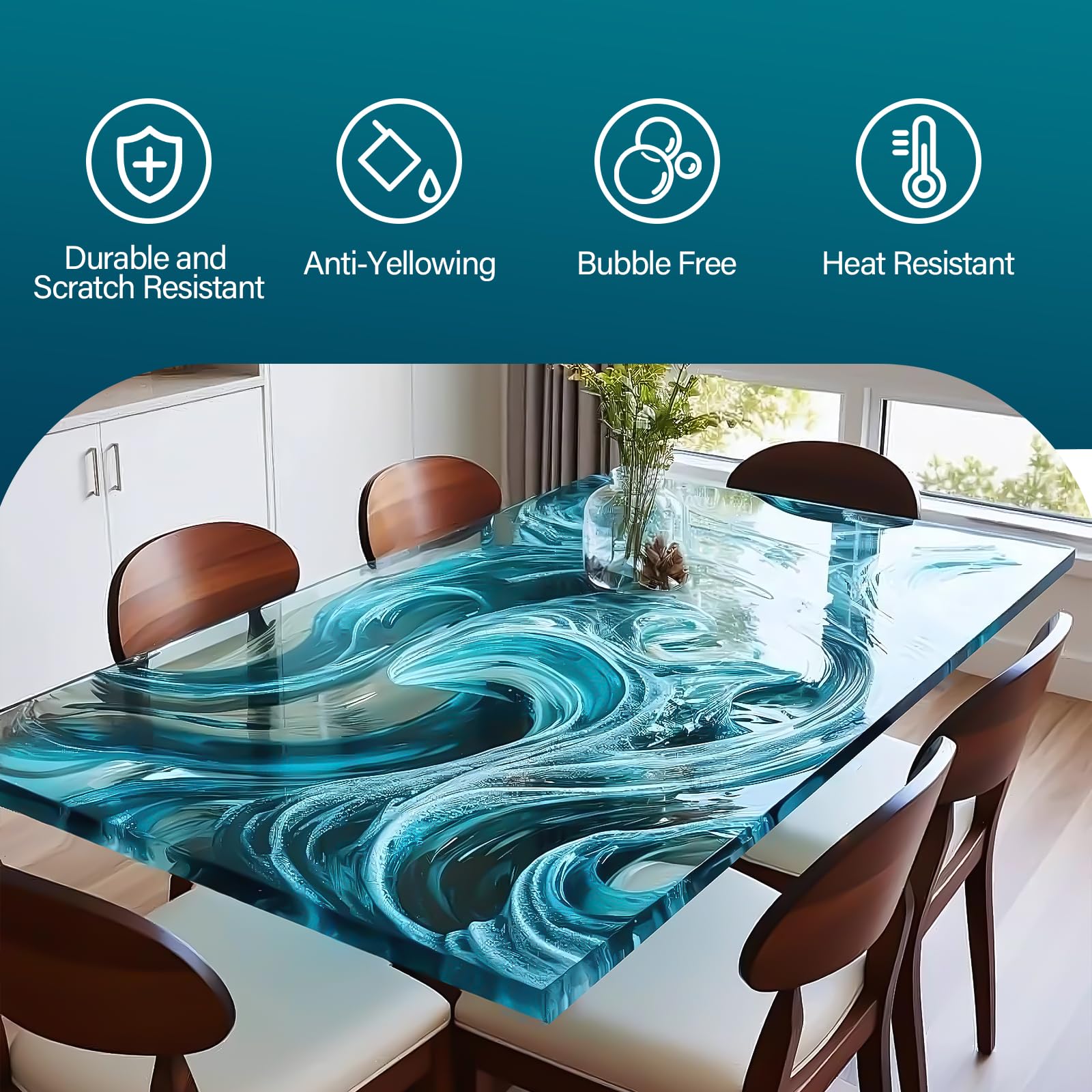 LET'S RESIN EPOXY RESIN Deep Pour Epoxy Resin 1.5 Gallon,2 to 4 Inch Depth Crystal Clear Epoxy for Flower Preservation,Bubble Free & Low Viscosity Casting Resin for River Table,Art,Crafts