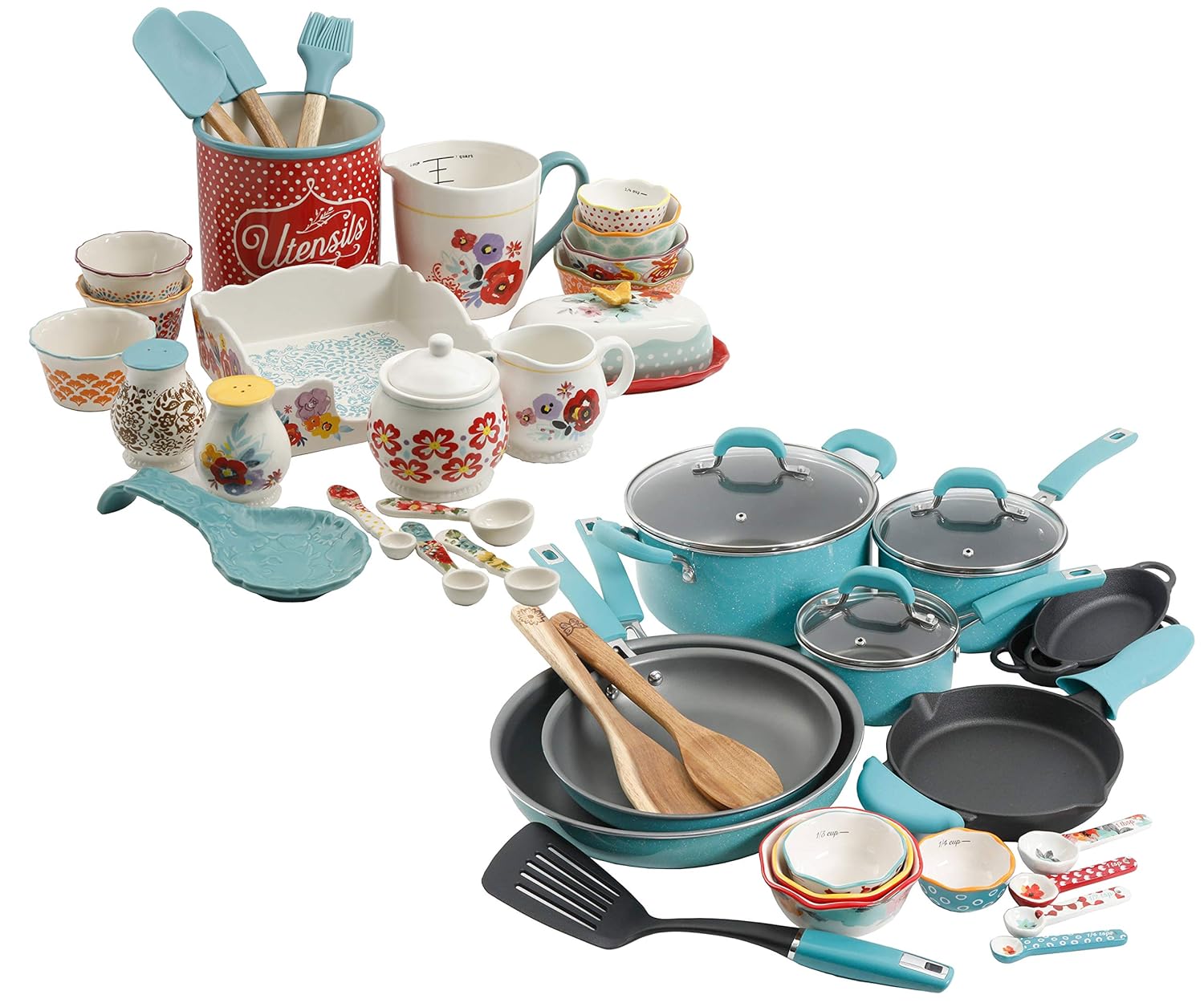 Buy The Pioneer Woman Vintage Speckle 24 Piece Cookware Combo Set