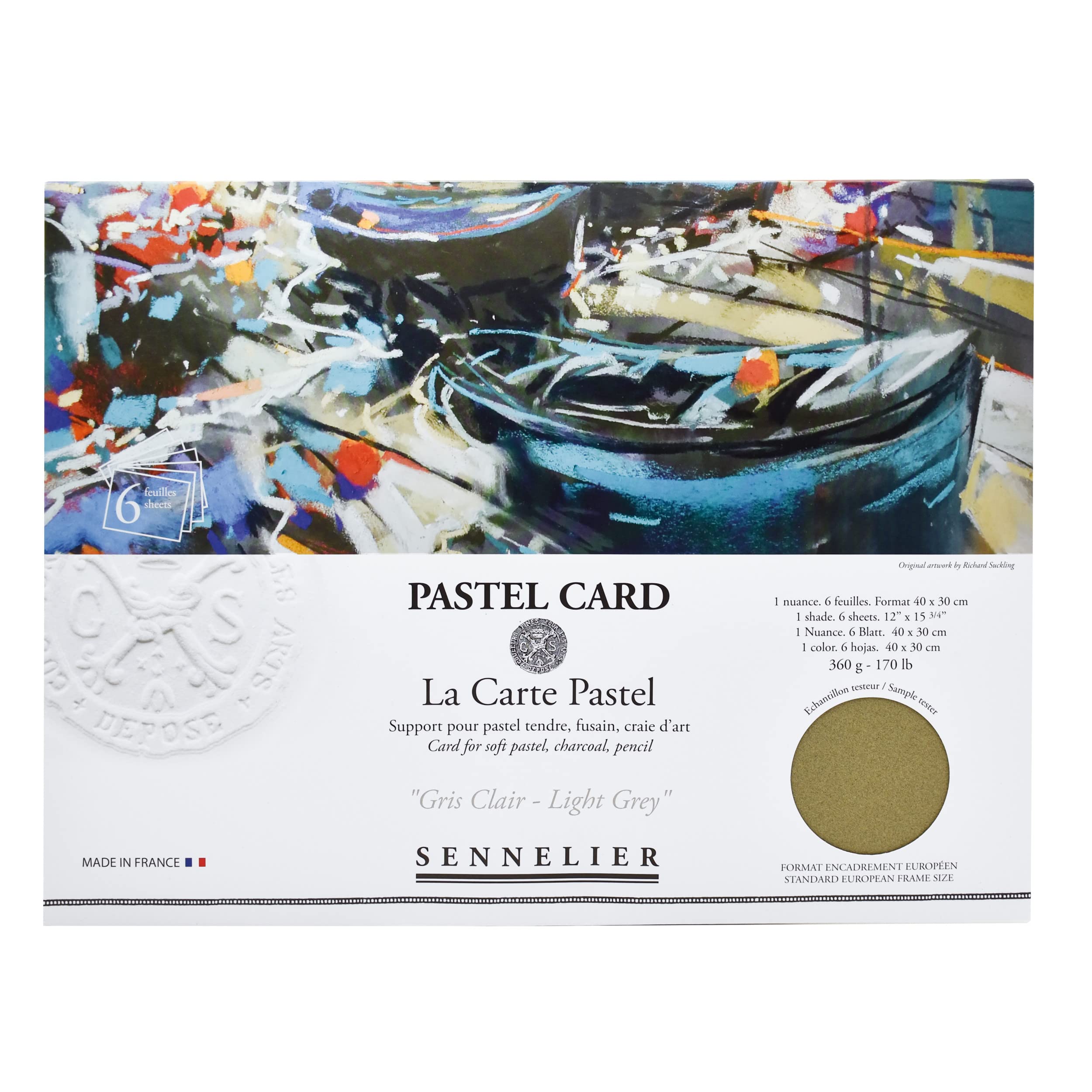 SENNELIER La Carte Pastel Card Pochette, 15.75" x 11", Monochromatic Light Gray