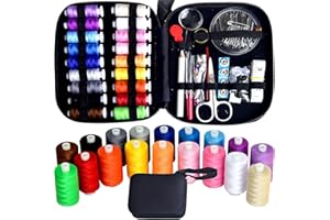 LE PAON Sewing Kit with Case Portable Sewing Supplies for Home Traveler, Adults, Beginner, Emergency, Contains 18 Sewing Thread, Scissors, Needles, Measure etc