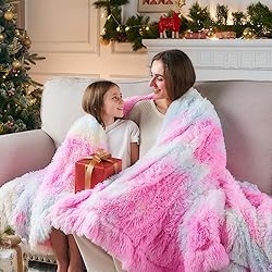 GONAAP Fuzzy Faux Fur Throw Blanket Queen Size