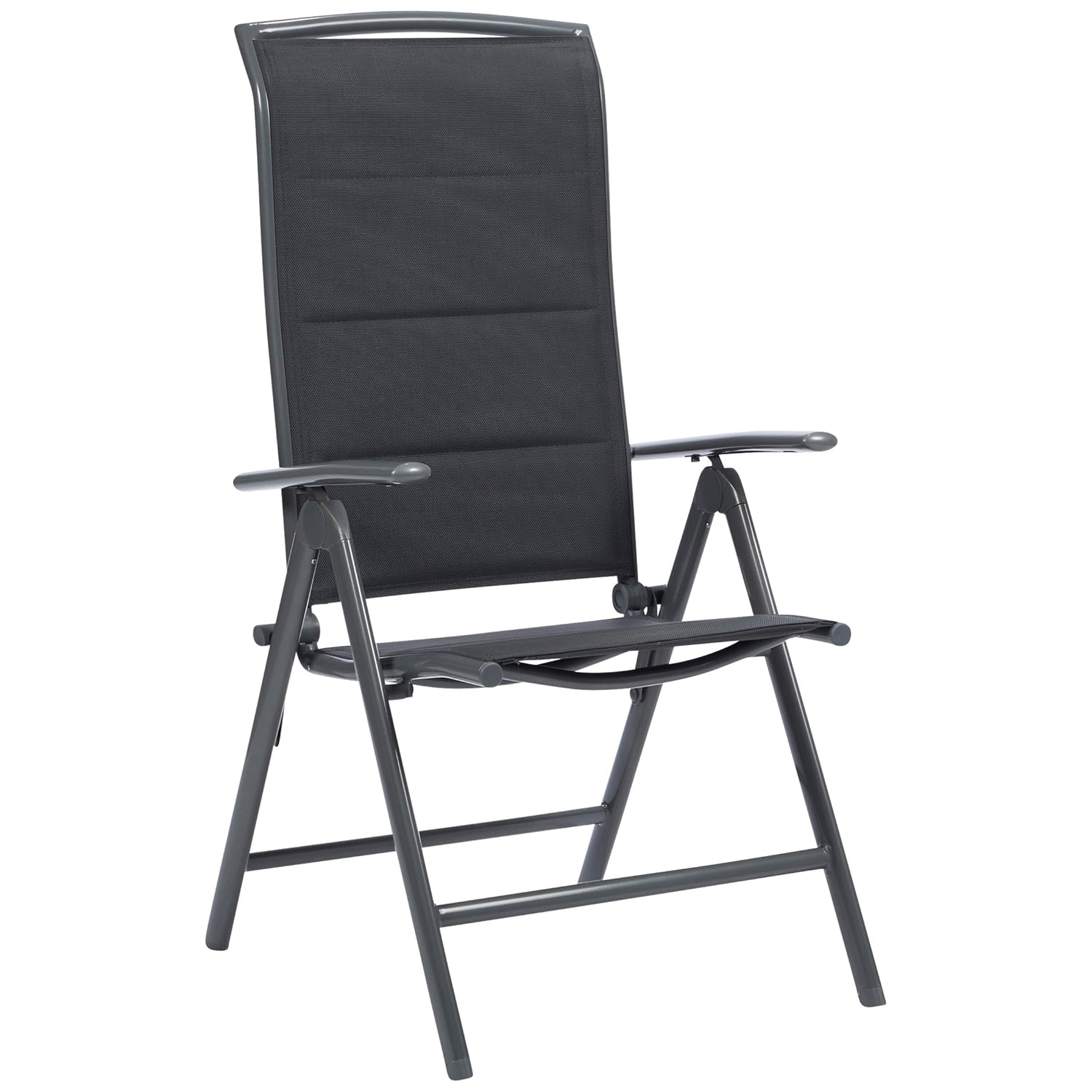 anthrazit Camping Stuhl Gartenstuhl wetterfest gepolstert,8-fach