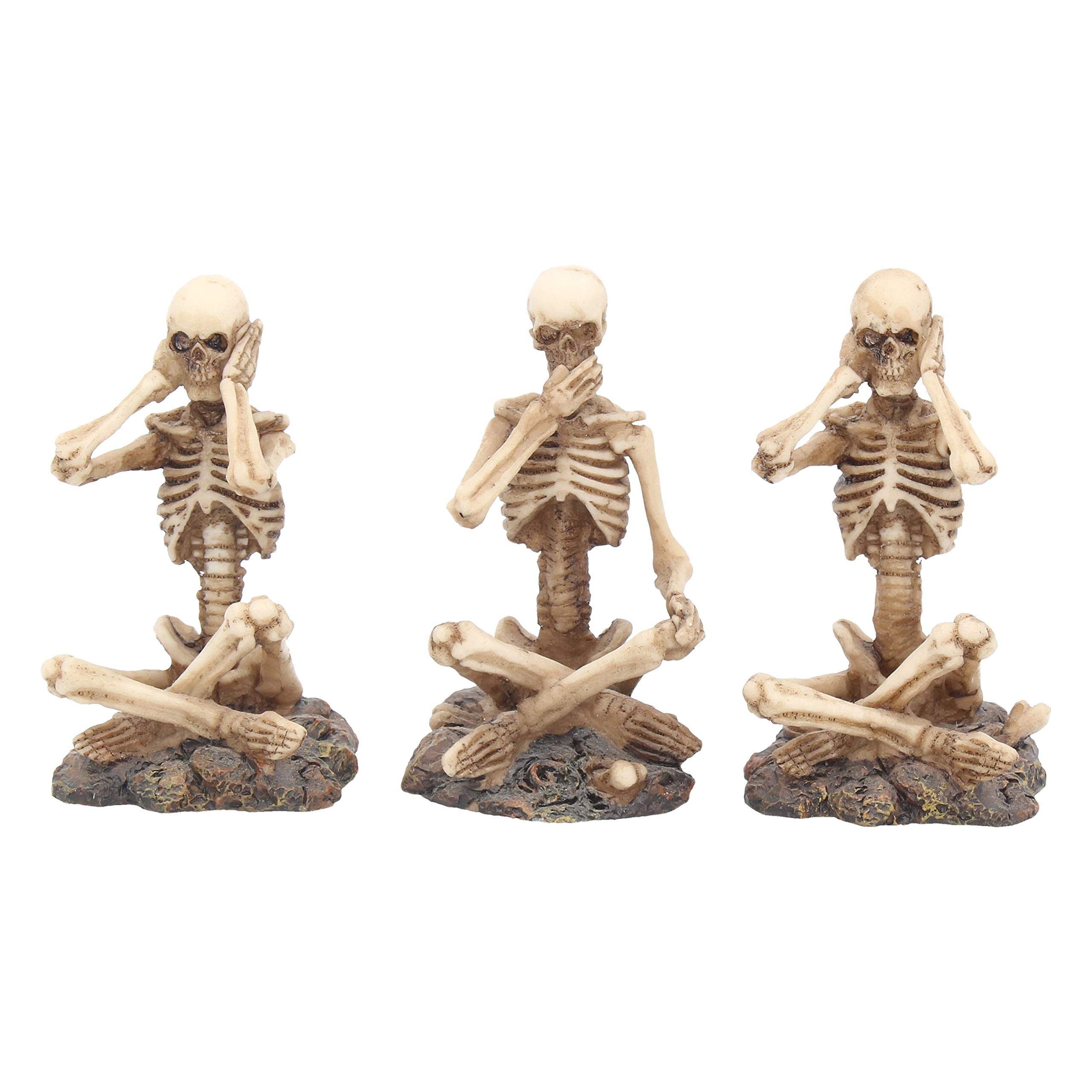 Nemesis Now AL50292 See No, Hear No, Speak No Skeletons Figurine , Ivory