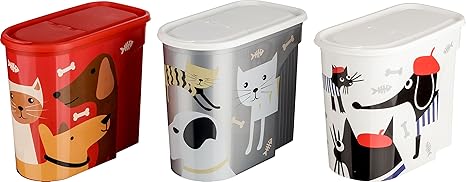 Kigima Futterdose Vorratsdose Tiernahrungsaufbewahrung Set bunt