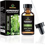Organic Peppermint Essential Oil, 100% Pure Plant Natural Therapeutic Grade Aromatherapy Oil for Diffuser, Relaxation, Focus,