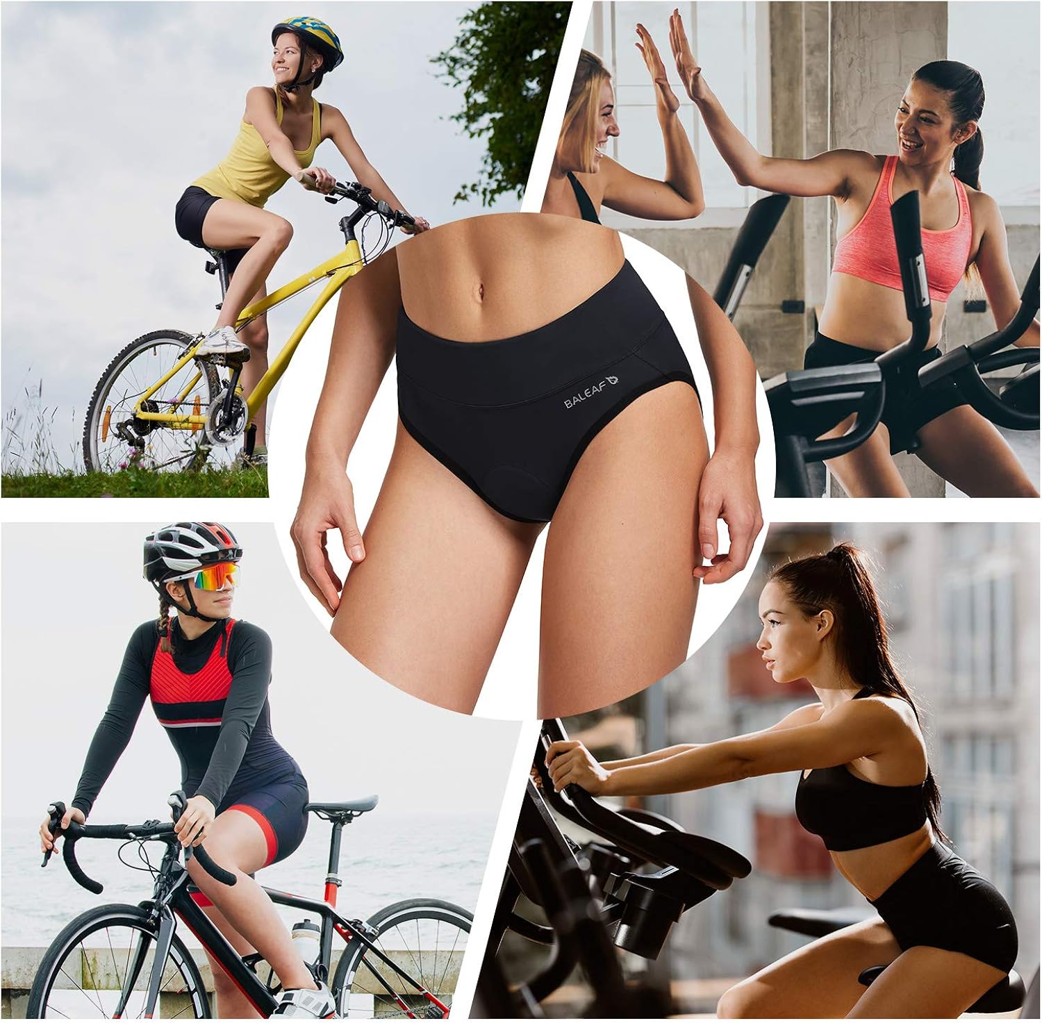BALEAF Women's Cycling Underwear 3D Padded Gel Chamois Bicycle Bike Shorts High Waist Spinning Shorts Mountain Biking Briefs: Clothing