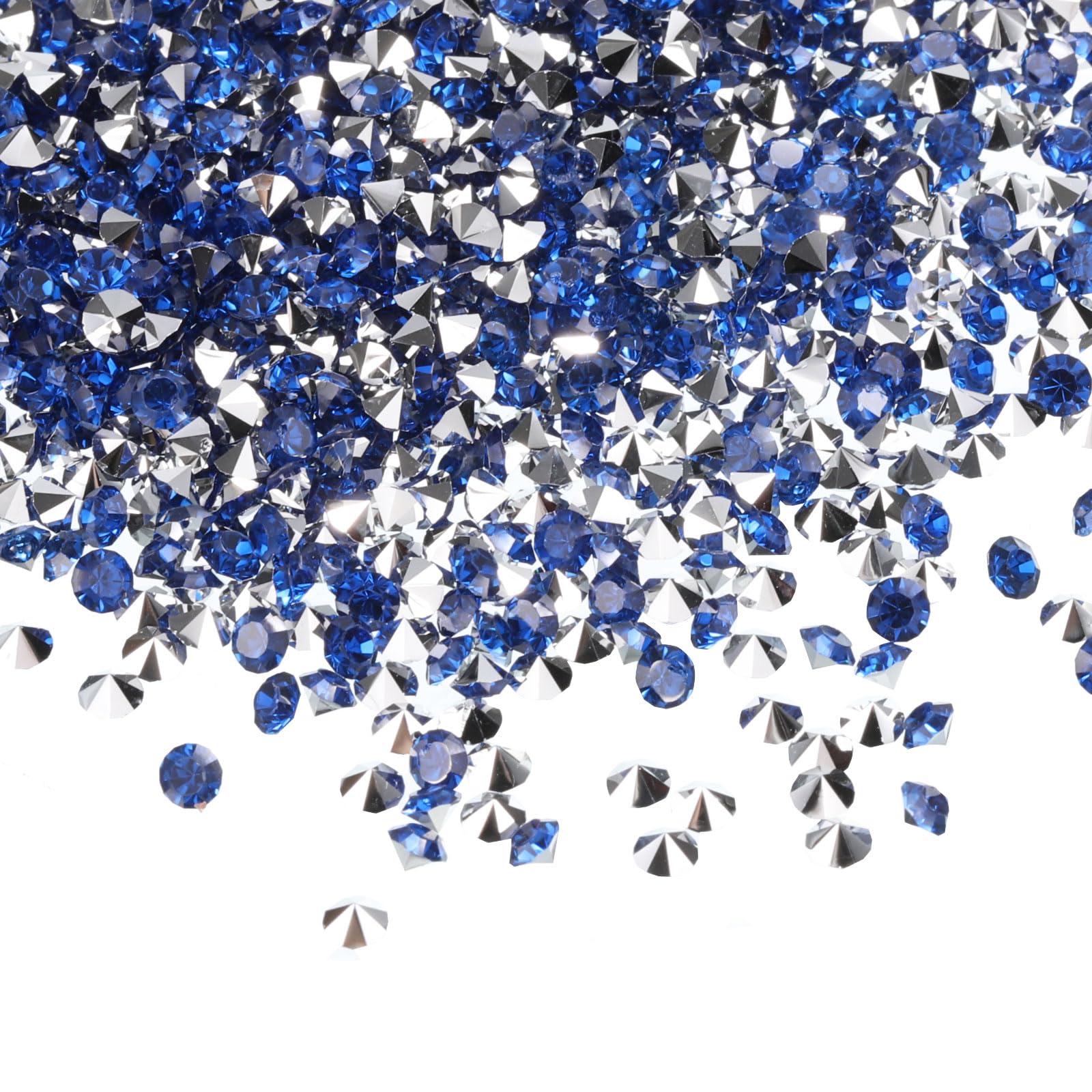 PATIKIL 14000Pcs Wedding Table Scatter Confetti Crystals 3mm Acrylic Diamonds Vase Fillers Gems for Table Centerpiece Decorations Bridal Shower Party, Silver, Dark Blue