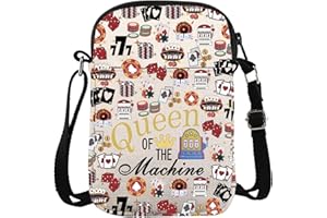 ZJXHPO Casino Cross Body Bag Casino Gambling Lover Gift Queen Of The Machine Messenger Bag Slot Gambling Lucky Gift