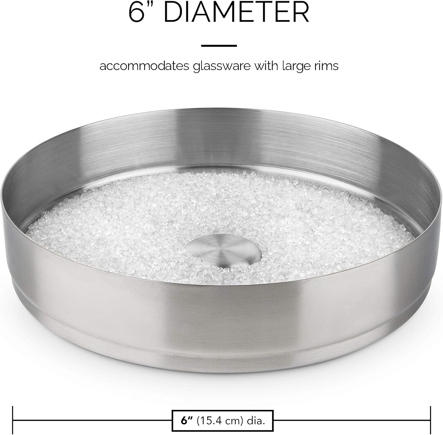 Final Touch Cocktail Rimmer 1 Tier, Icer for Stainless Steel Glass with a Diameter of 15 cm, Metallic Silver - Image 5
