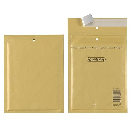 Herlitz 793505 Luftpostertasche C/3, 150 x 210 mm, 10 Stück eingeschweißt braun