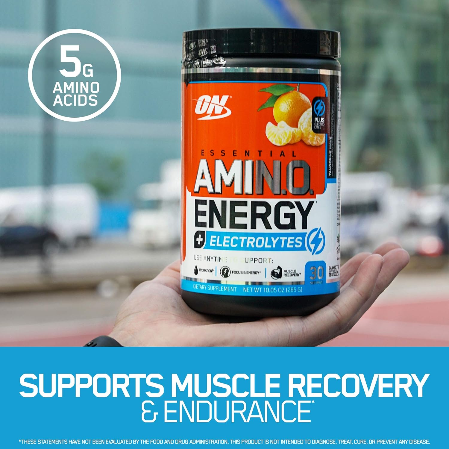 Optimum Nutrition Amino Energy + Electrolytes - Pre Workout, BCAAs, Amino Acids, Keto Friendly, Energy Powder - Tangerine Wave, 30 Servings: Health & Personal Care
