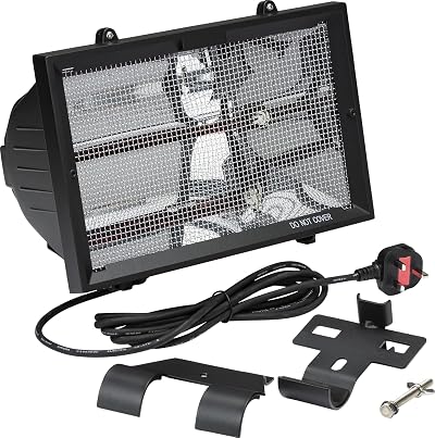 Knightsbridge Outdoor Infrared Heater 1300W Black with Mesh Grille