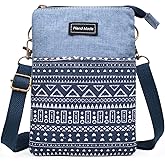 WITERY Small Canvas Crossbody Bags for Women Crossbody Purse Cute Cloth Purse Phone Pouch Wallet Shoulder Bags for Teen Girls