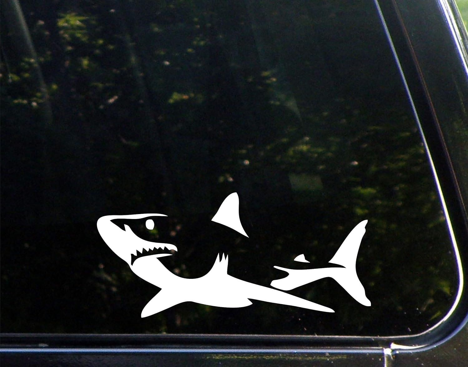 Shark - 8" x 4" - Vinyl Die Cut Decal/ Bumper Sticker For Windows, Cars, Trucks, Laptops, Etc.