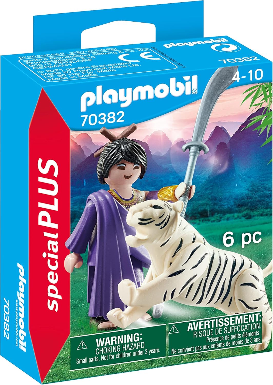 Playmobil 70382 Special Plus Fighter with Tiger, Fun Imaginative Role-Play, PlaySets Suitable for Children Ages 4+