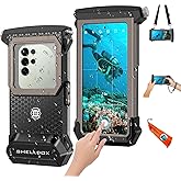 Saupsitnz 2026 Diving Snorkeling Phone Case for iPhone 17/16/15/14/13/12/11 Pro Max/XS/X Samsung Galaxy S25/S24/S23 Professional Scuba Dive Waterproof Underwater Photo Video Cover (5TH Gen, Black-)