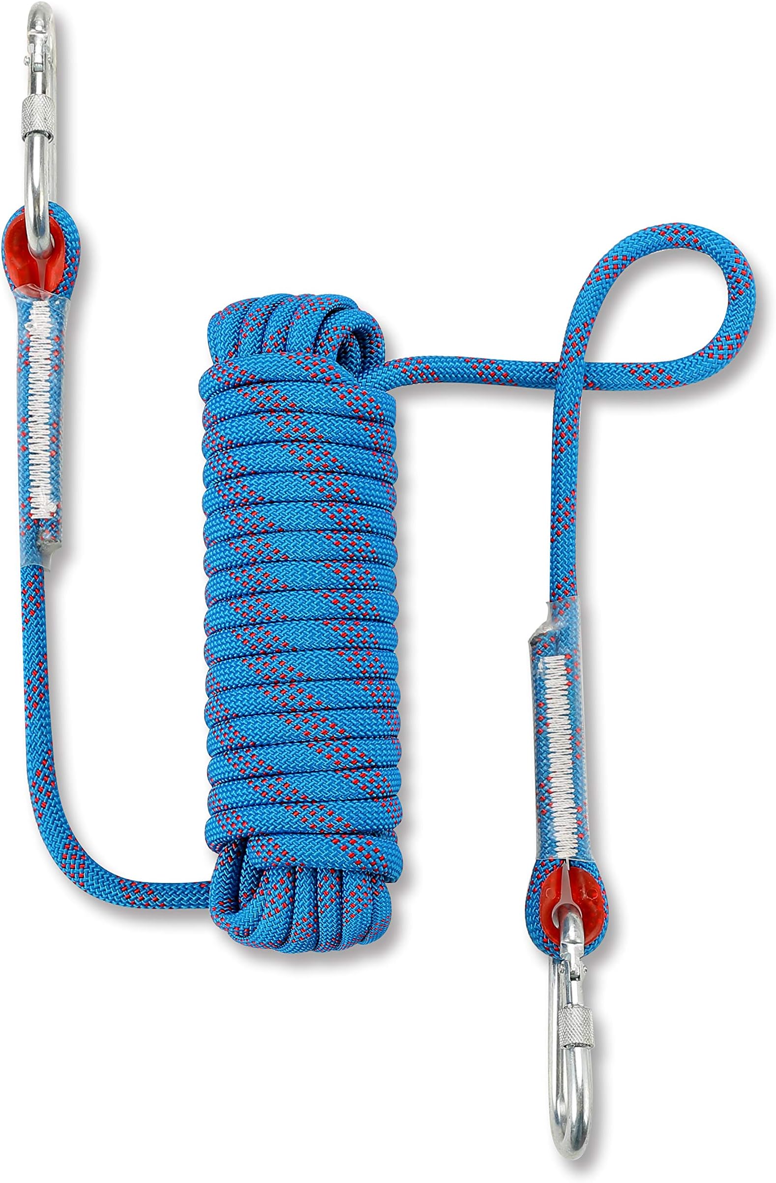 NIECOR 10 MM Outdoor Static Rock Climbing Rope,High Strength Accessory Fire Escape Safety Rappelling Rope 32ft,49ft,64ft,98ft