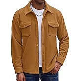 COOFANDY Men's Polar Fleece Shirt Jacket Long Sleeve Casual Button Down Shirts Shacket with Pockets