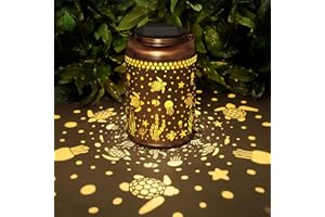 OUDDY MODE Christmas Gifts for Women Sea Turtle Solar Lanterns Outdoor Waterproof, Birthday Gifts for Women Mom Grandma, Metal Hanging Solar Lights Decorative LED Lanterns for Yard Patio Porch Decor