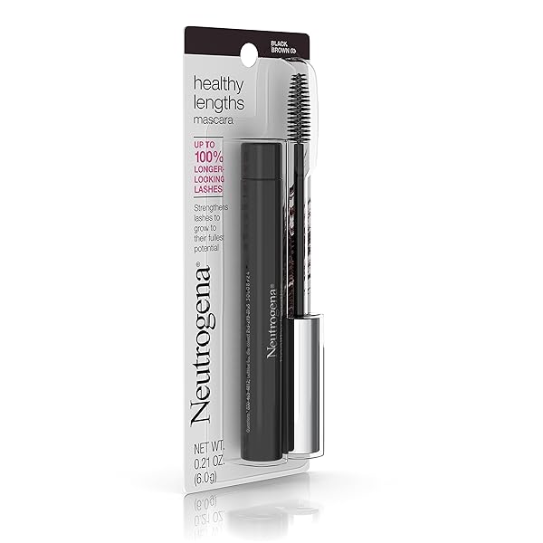 NEUTROGENA HEALTHY LENGTHS MASCARA FOR STRONGER, LONGER LASHES, CLUMP-, SMUDGE- AND FLAKE-FREE MASCARA WITH OLIVE OIL, VITAMIN E AND RICE PROTEIN, BLACK/BROWN 03,.21 OZ