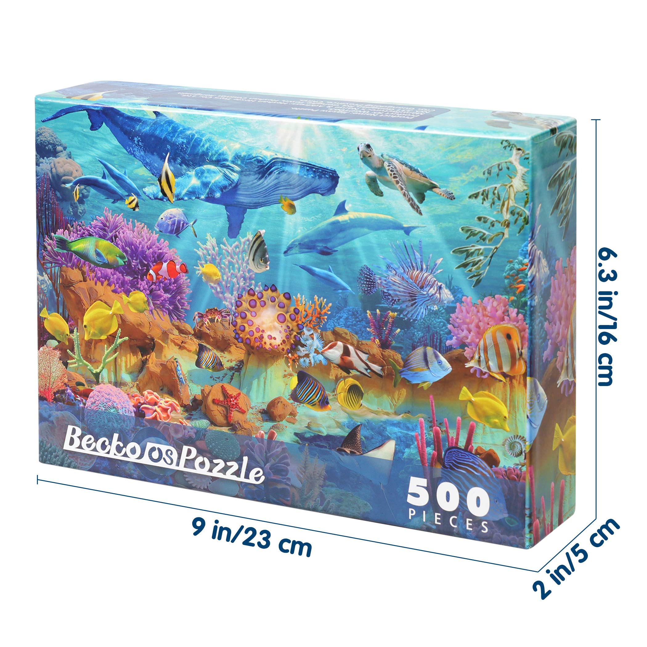 Becko US Puzzles for Adults Jigsaw Puzzles 500 Pieces Puzzles for Adults - Undersea World Underwater Paradise Ocean Scene