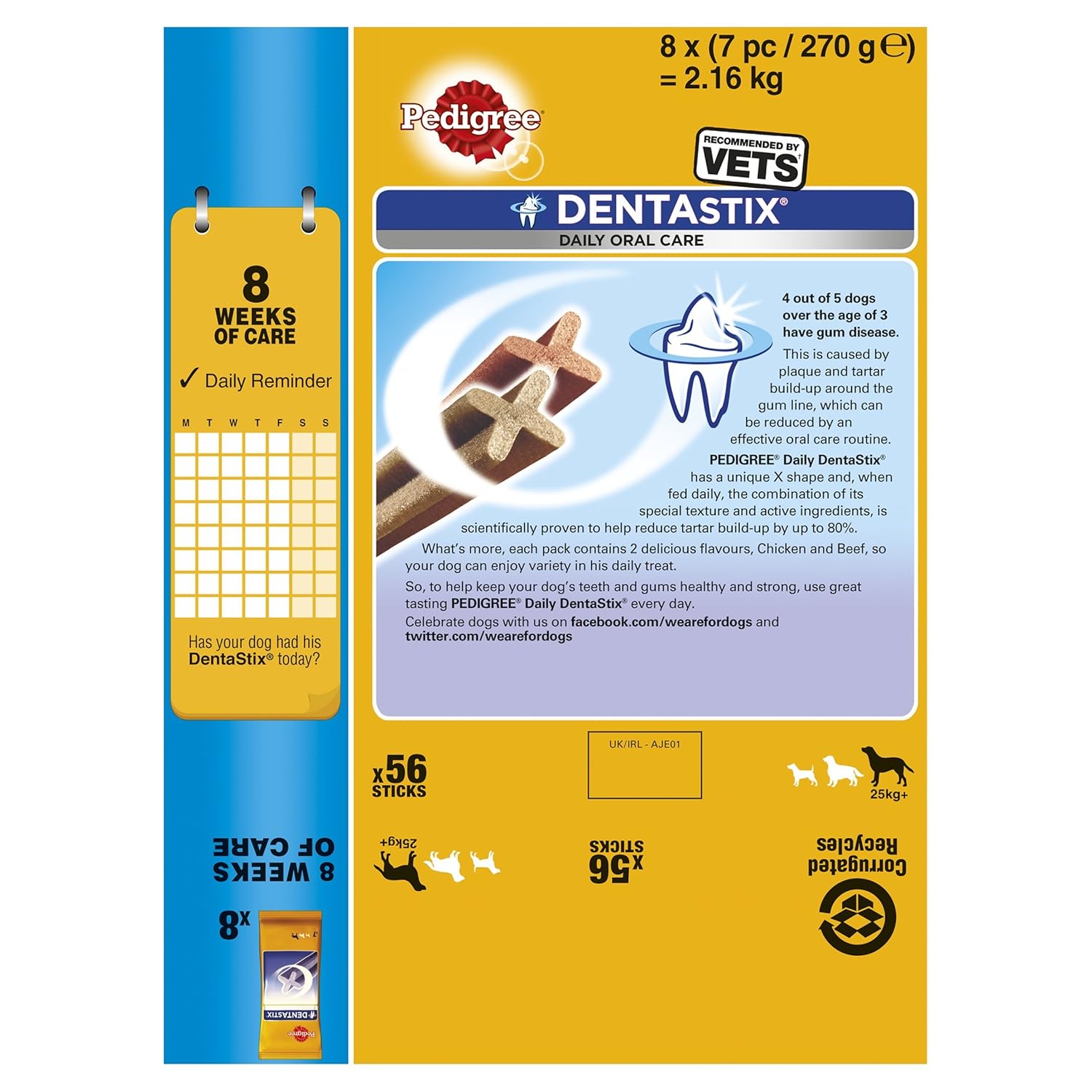 56 stk pkg pedigree dentastix hunde kau sticks nutztiere viehhaltung questpark com ua