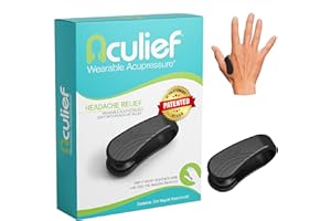Aculief Wearable Acupressure Hand Clip - Stress Management with Thumb Pressure Point Device - Portable Wellness with Acupressure Clips for Hands - Regular, Black
