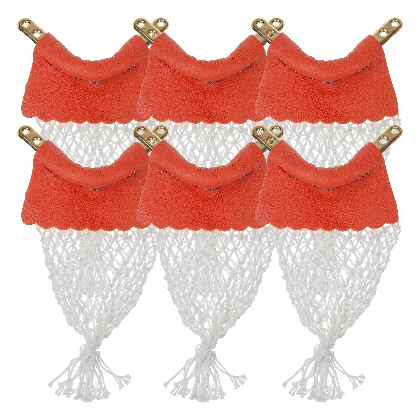 TOPAUP Snooker Pocket Nets Accessories, Billiards Mesh Bag Snooker Table Bag Net,Genuine Leather Brass Billiard Pocket Net 6 Pcs/Set Replacement Pool Table Ball Pocket Nets