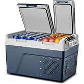 Feelfunn 12 Volt Refrigerator Car Fridge 40QT Dual Zone Electric Cooler | -4℉~68℉ Car Refrigerator 12V Cooler , 15-Min Fast Cooling, 12/24V DC 100-240V AC Portable Freezer for Travel Camping RV Home