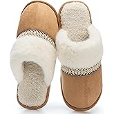MAXTOP Women's Fuzzy Memory Foam Slippers Warm Gifts Trendy House Slippers Anti-Skid Rubber House Shoes for Women Mom Girlfriend Indoor Outdoor