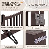 Yaheetech Wooden Dog Gate Indoor 4 Panels 91 cm H x 202 cm L Espresso view 5