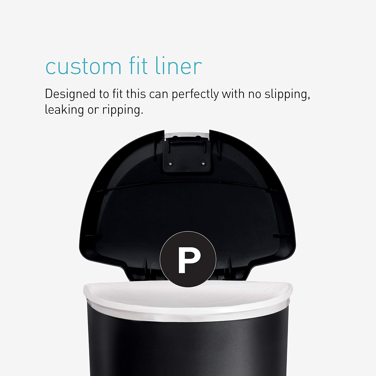 simplehuman 50 Liter / 13 Gallon Semi-Round Kitchen Step Trash Can, Black Plastic With Secure Slide Lock: Home & Kitchen