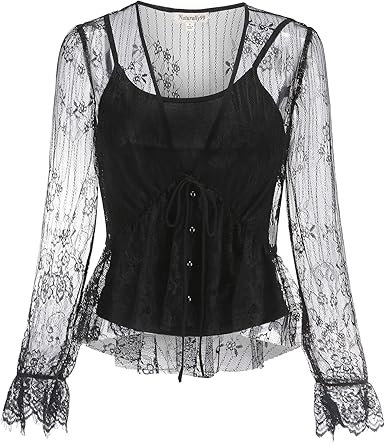 lace mesh blouse