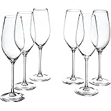 Stone & Beam Traditional Champagne Flute Glass, 9-Ounce, Set of 6