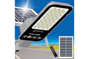 BUYTHA 600W Solar Street Lights Outdoor - 15000LM Solar Outdoor Light IP67 Waterproof, Dusk to Dawn Solar Powered Flood Lights for Parking Lot, Walkway, Yard and Garage