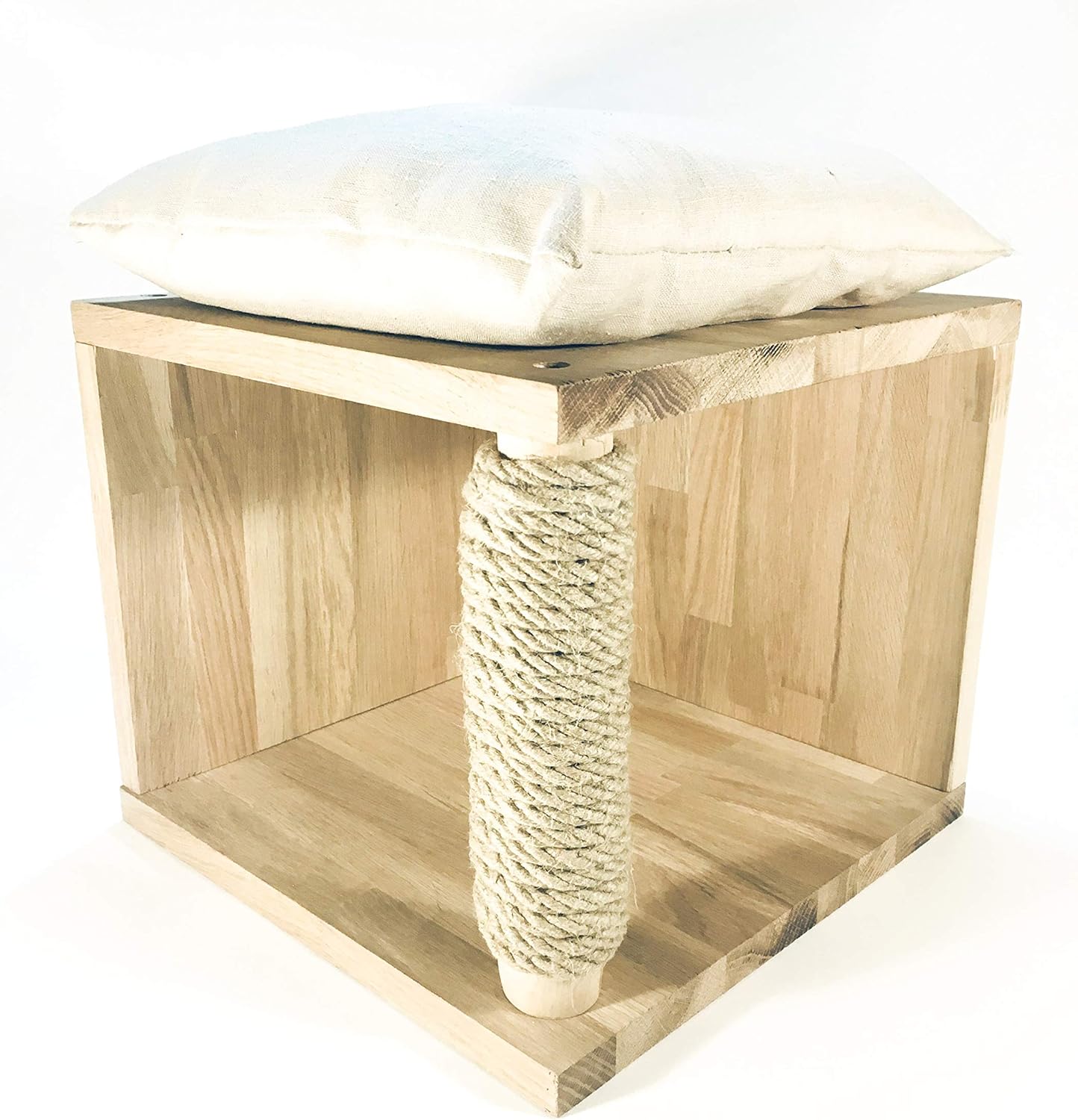 Arbre A Chats Pixel Boite Pour Chats En Bois Naturel Avec Grattoir Amazon Fr Animalerie
