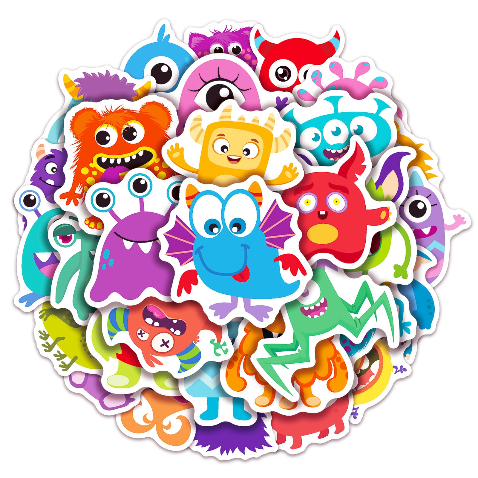 Photo 1 of 100 Pack Monster Stickers, Monster Party Favors, Birthday Decorations