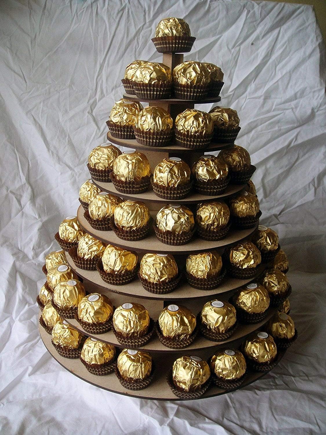 CraftyMDF Flatpack Circular SWEET pyramid/stand wedding table centre piece sweet stand,