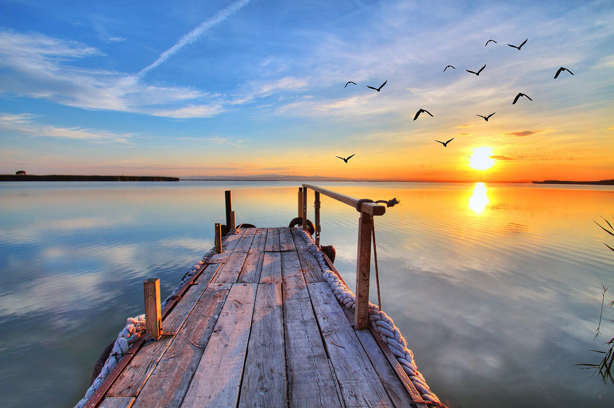 Sunset Seaside Pier - Jigsaw Puzzles For Adults 1000-Piece Diy Puzzle Kids Wooden Toys