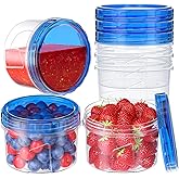 Winproper 6 Pack-16 OZ Freezer Storage Containers, Small Plastic Containers with Twist Top Lids, Round Food Storage Containers, Reusable Soup Container Microwave/Dishwasher Safe