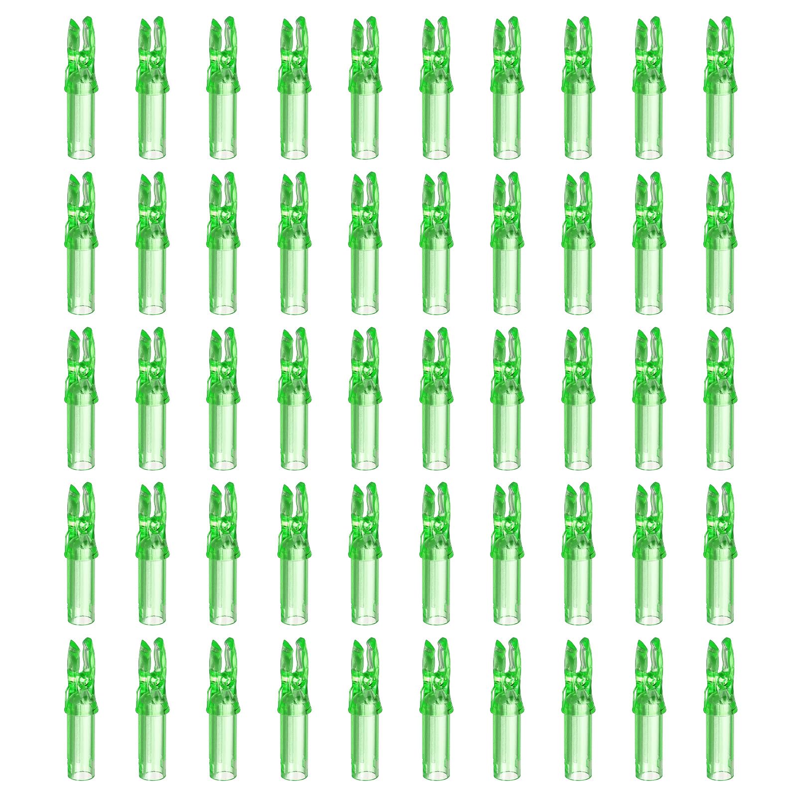 PATIKIL Archery Arrow Nocks 6.2mm 0.244", 50 Pack Insert Arrow Nock Replacement for Shooting, Transparent Green