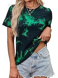 LilyCoco Women's Tie Dye Shirt Short Sleeve