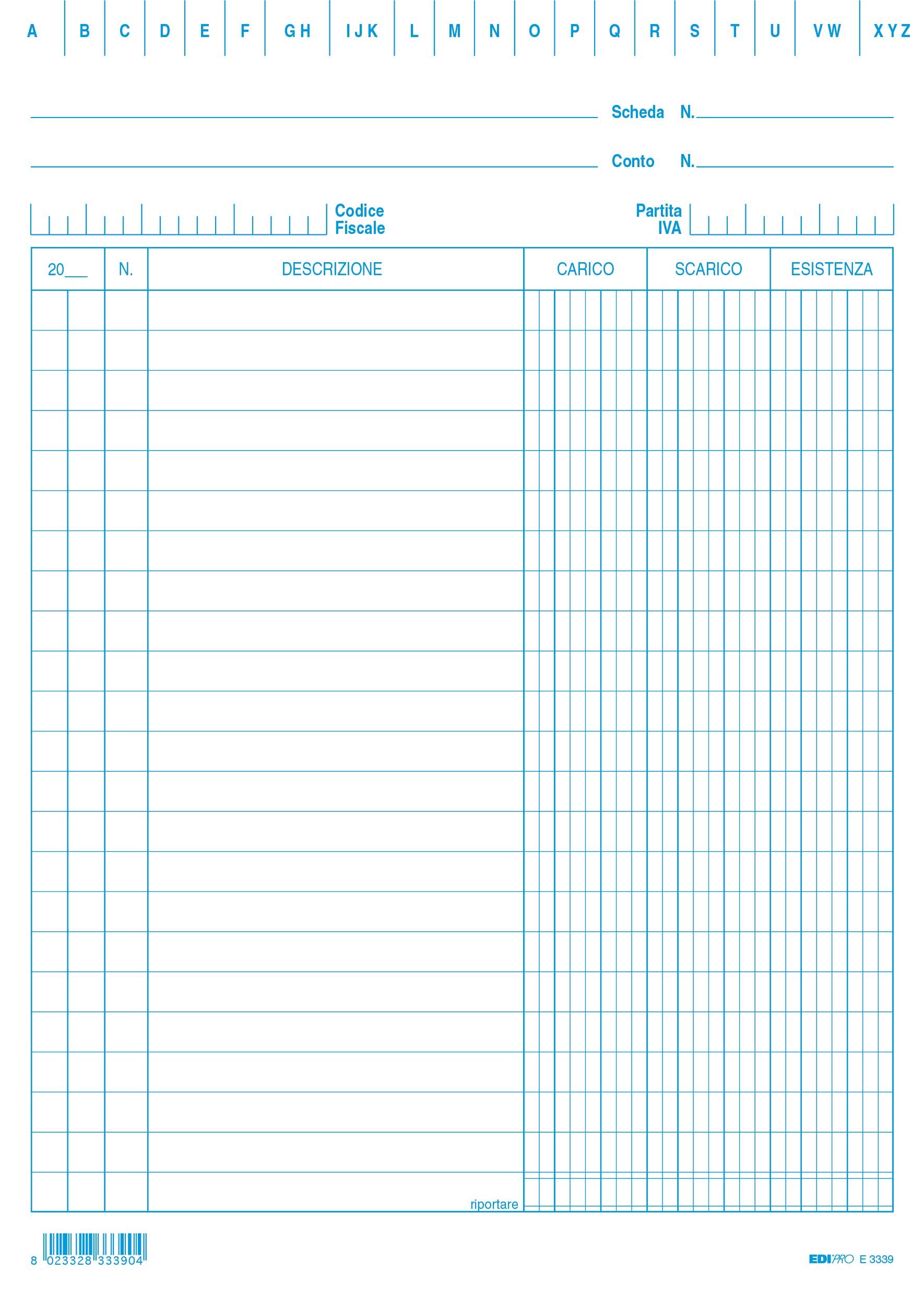 EDIPRO - E3339BL - 100 Cards Load/unload/existence Blue f.to 17x24