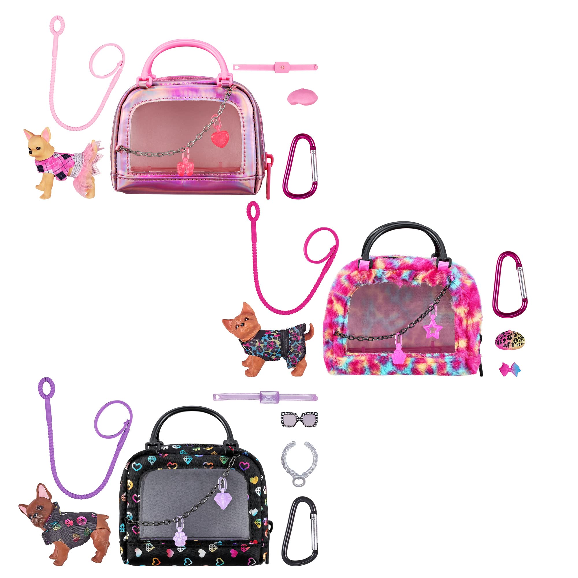 Real Littles - 3 Collectible Micro Puppy Carriers With 3 Micro Puppies And 15 Micro Working Surprises Inside!