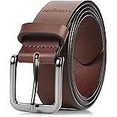 Wrangler Men’s Full Grain Genuine Leather 35mm Thick Casual Belt for Jeans, Pants