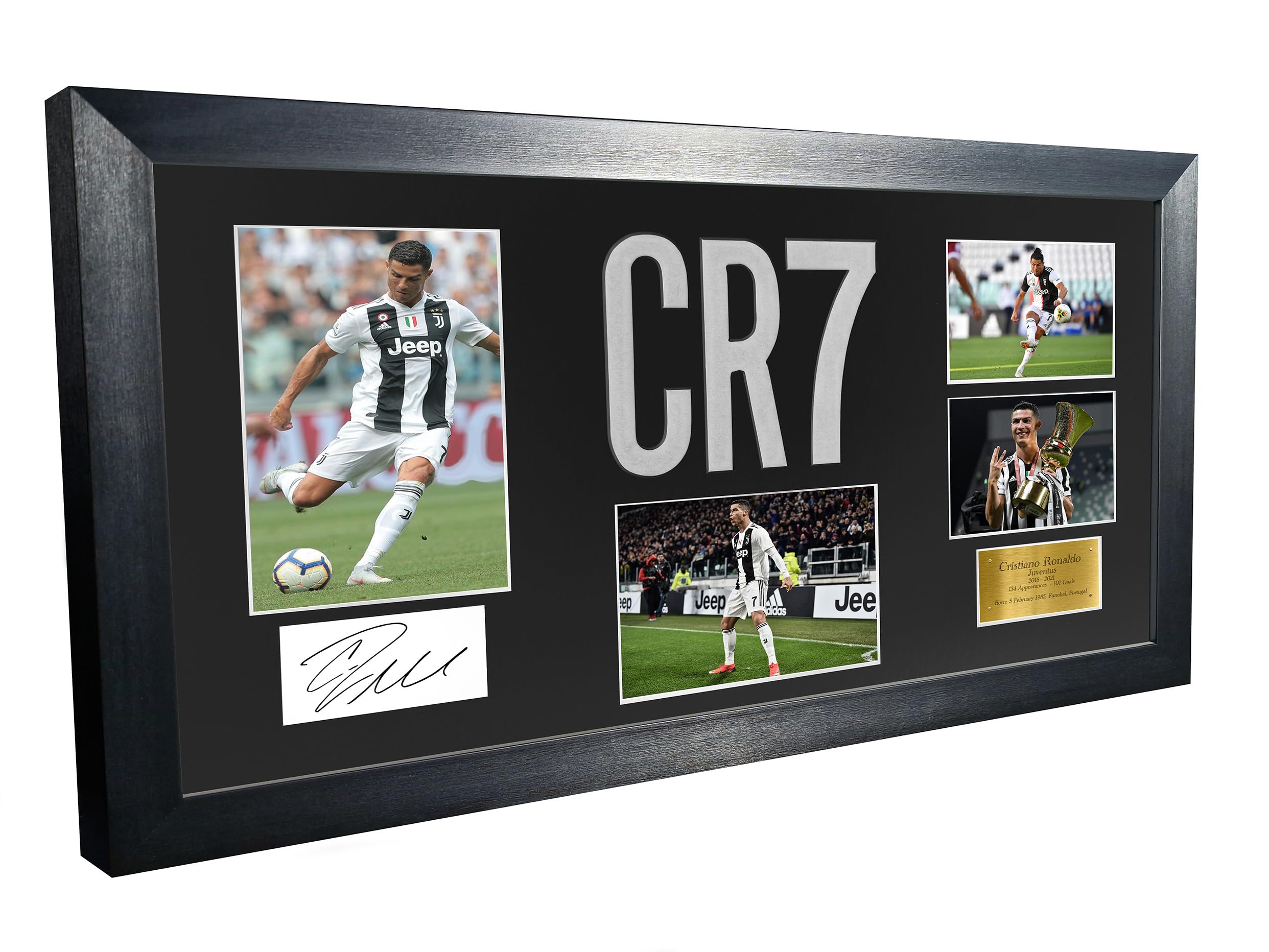 Kitbags & Lockers Large Cristiano Ronaldo Juventus Celebration With Precision Cut CR7 Logo Signed Autographed Signature Photograph Photo Picture Frame Football Soccer Poster Gift Black Mount