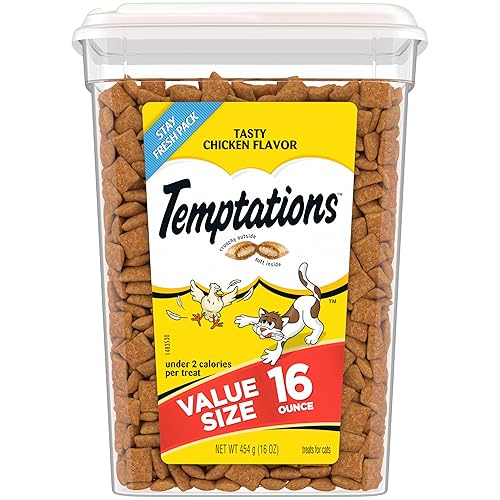 Temptations Classic Crunchy and Soft Cat Treats Tasty Chicken Flavor, 16 oz. Tub