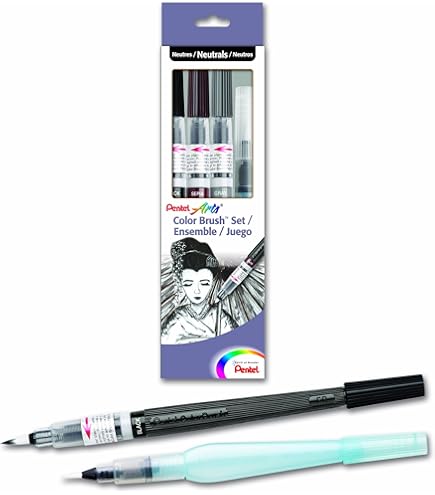 Amazon.com: Pentel Paint Brushes, Neo Sable, Set of 3 XZBNR-3S