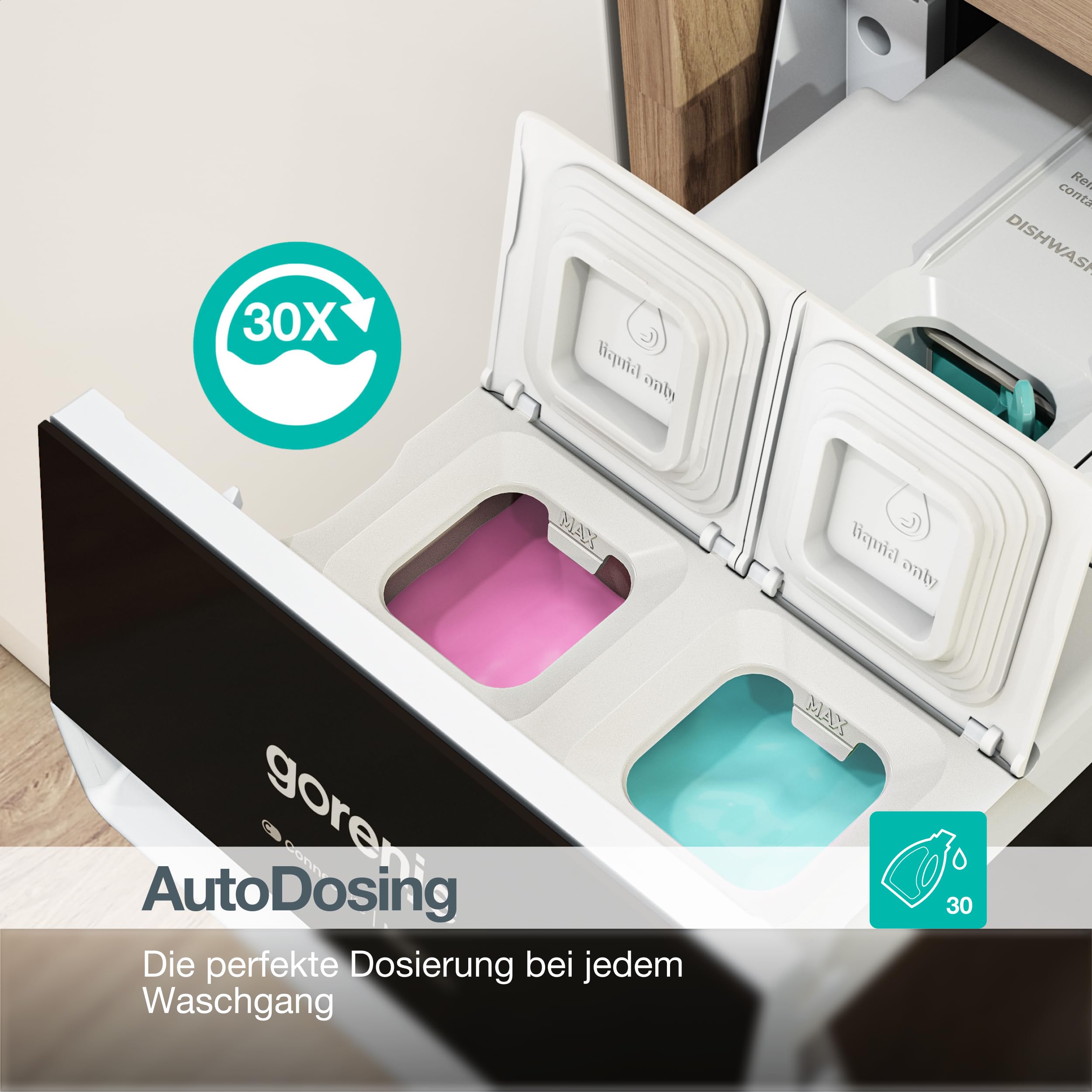 Gorenje WG814A5T4 Waschmaschine mit Dampffunktion, 10kg, 1400 U/Min, 20 Programme, TFT Farb-Display, SuperSilent 68 db(A), AutoDosing, UltraClean, FastWash Pro, ConnectLife, ShoeWash, EEK A, Weiß 6