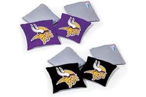 NFL Pro Football Dual Sided Bean Bags by Wild Sports, 8 Count, Premium Toss Bags for Cornhole Set - Great for Tailgates, Outdoors, Backyard